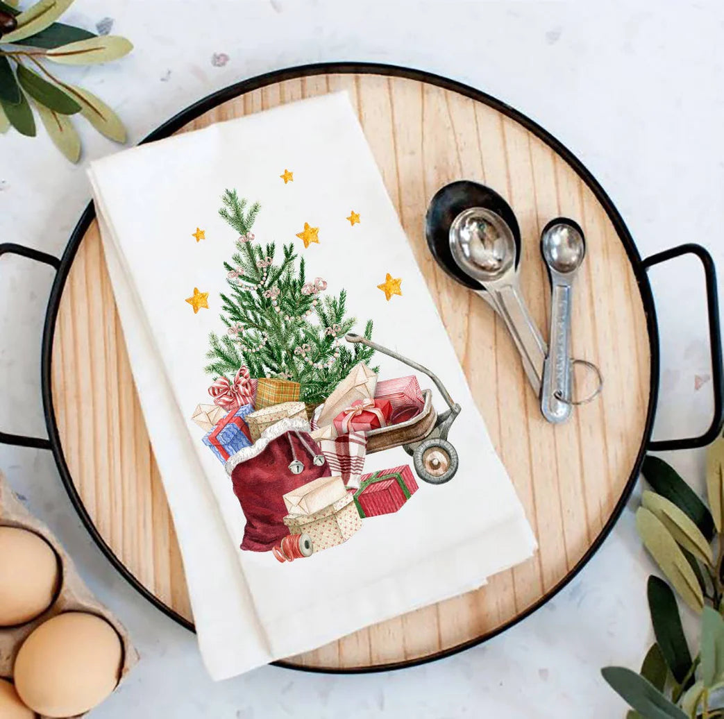 Flour Sack Tea Towel Christmas
