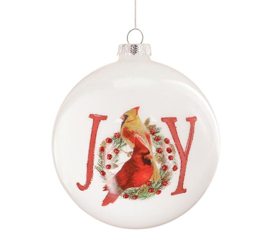 Round JOY Cardinal Ornament