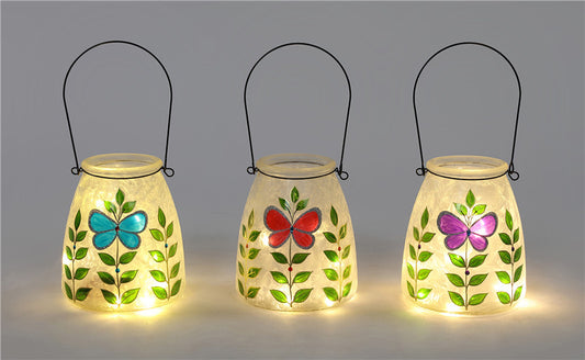 Glass Butterfly Jar with Lights