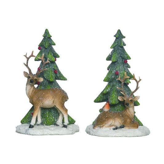 Resin Frosted Tree with Reindeer