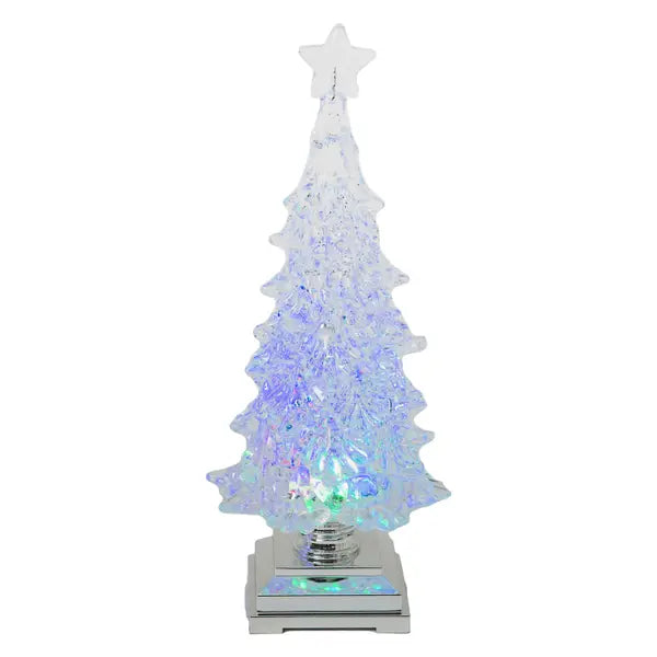 Lighted Holiday Water Globe Tree