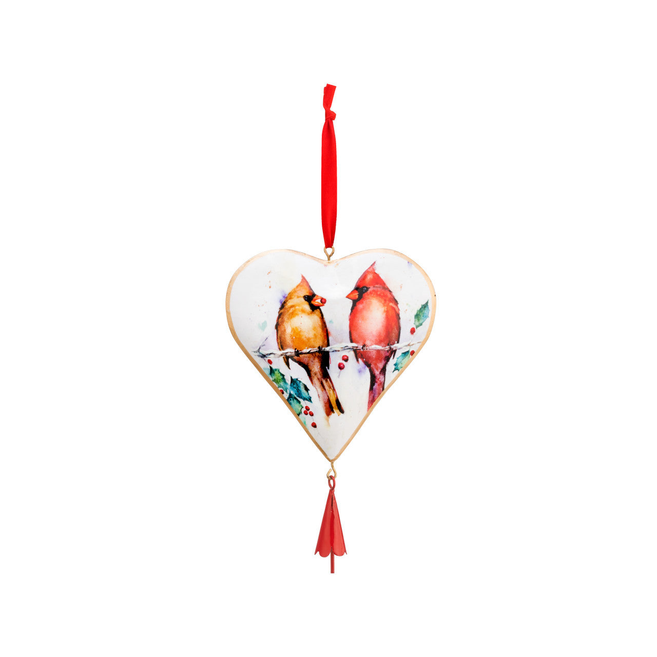Cardinal Heart Ornament