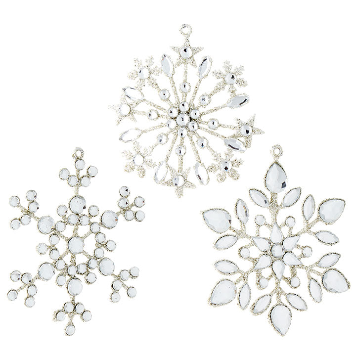 4" Jeweled Snowflake Orn