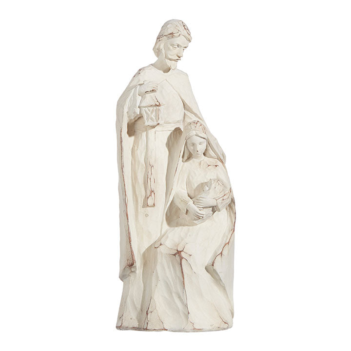 11.25"  Distressed White Holy Family