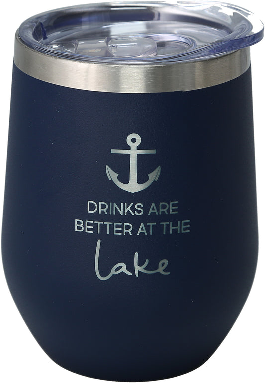 Stainless Stemless Wine Drinks Better at the Lake