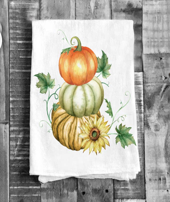 Halloween/Fall Flour Sack Tea Towel