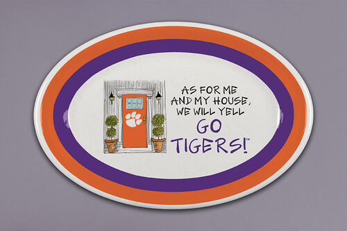 Clemson as for me Large Oval Melamine Tray